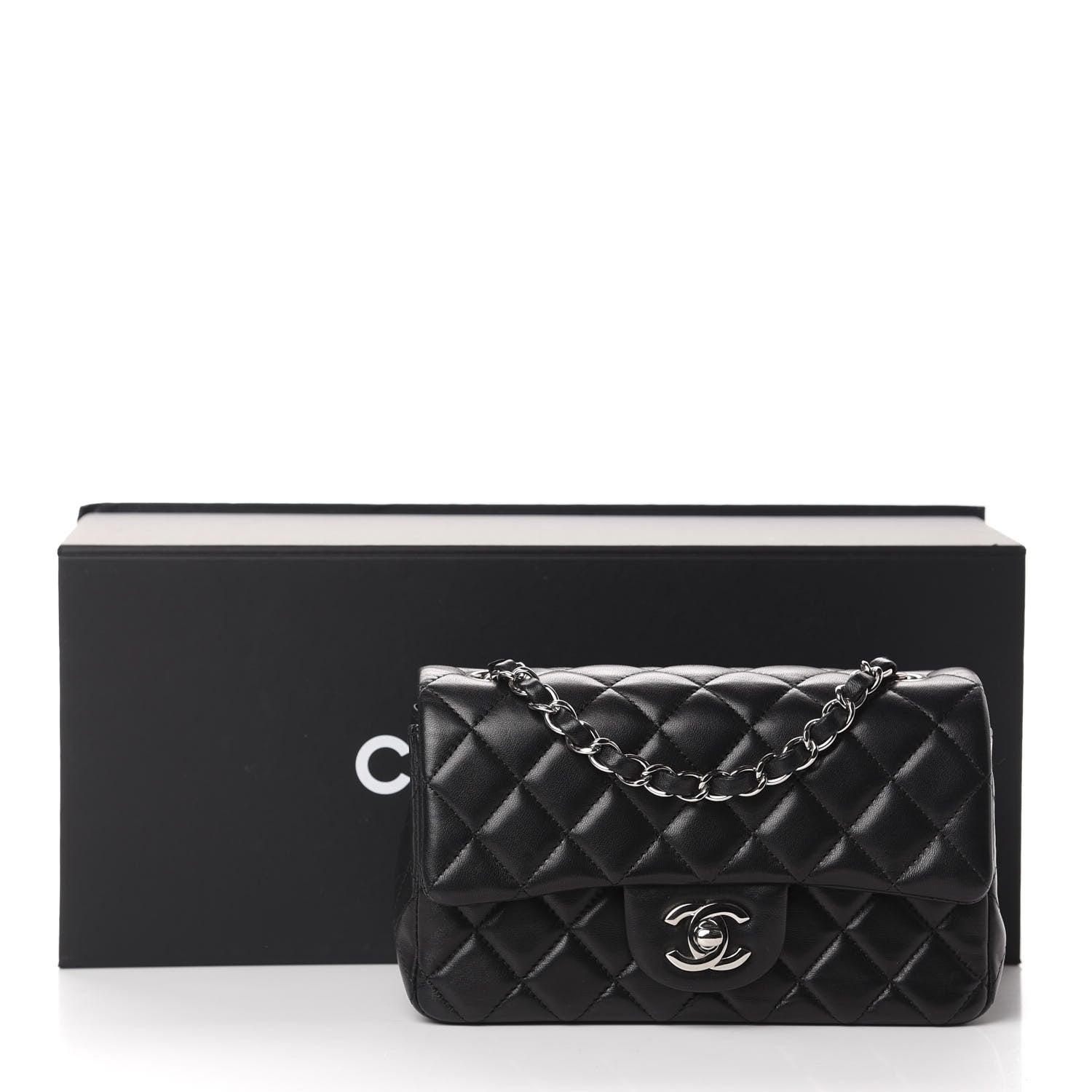 Chanel Lambskin Quilted Mini Rectangular Flap Black 11 of 11