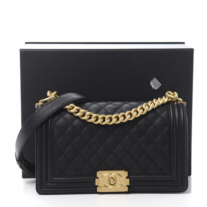 Chanel Caviar Quilted Medium Boy Flap Black 11 of 11