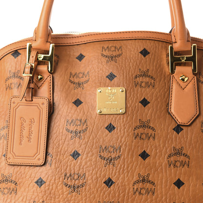 MCM Visetos Large Heritage Bowler Bag Cognac 10 of 10