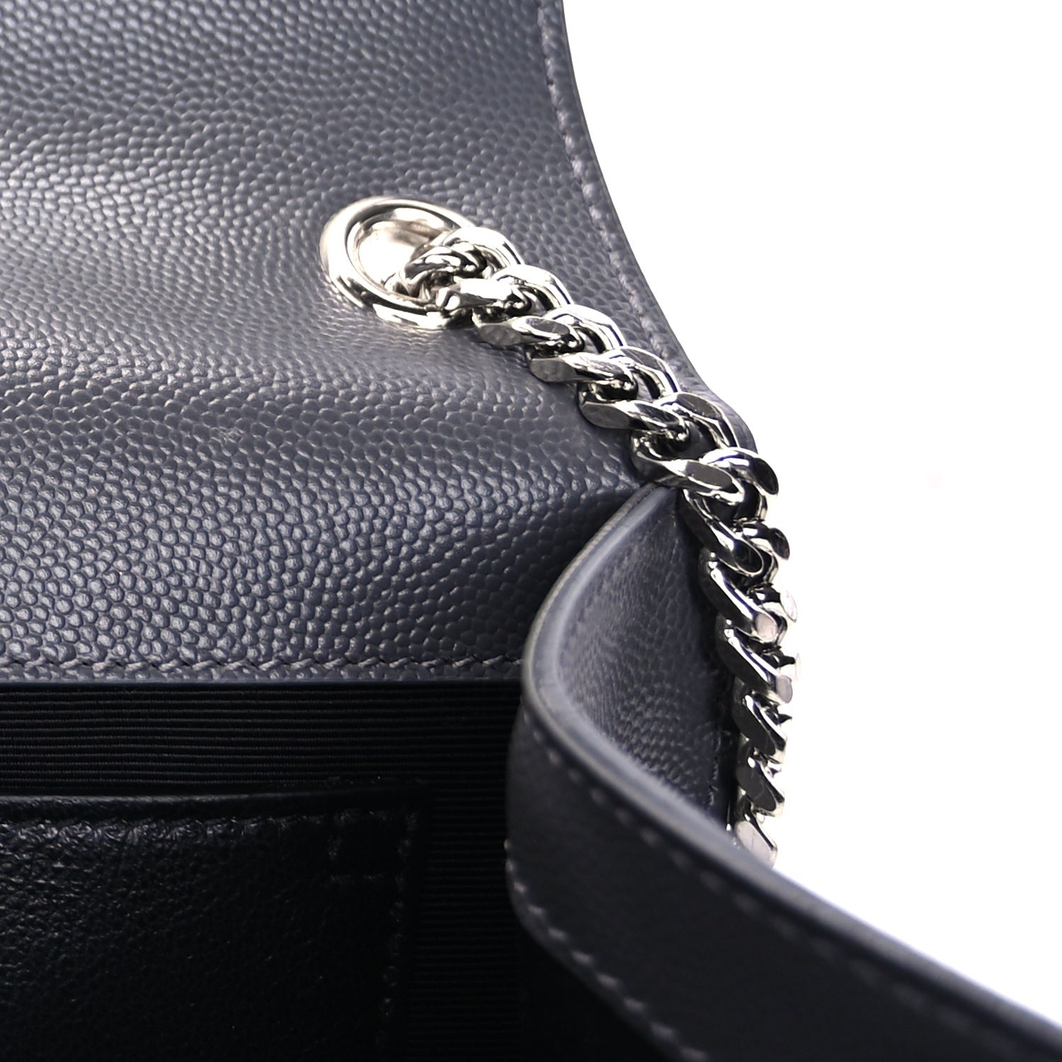 Saint Laurent Grain De Poudre Medium Classic Monogram Kate Satchel Fog 5 of 9