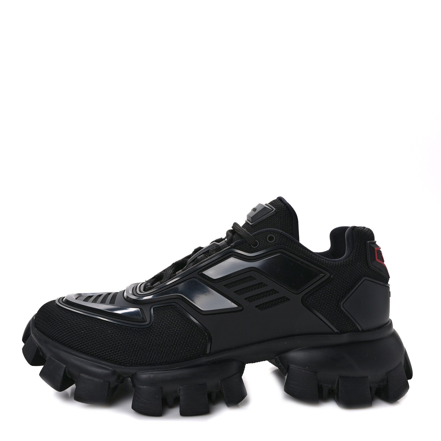 Prada Rubber Knit Fabric Mens Cloudbust Thunder Sneakers 10 Black 1 of 9
