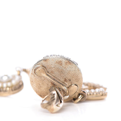 Chanel Pearl CC Drop Clip On Earrings Gold 5 of 6