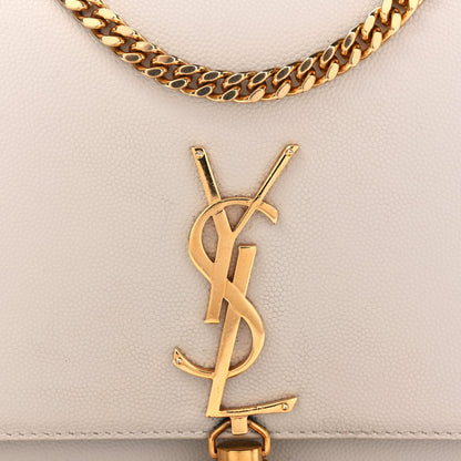 Saint Laurent Grain De Poudre Calfskin Medium Classic Monogram Kate Tassel Satchel Crema Soft 6 of 8