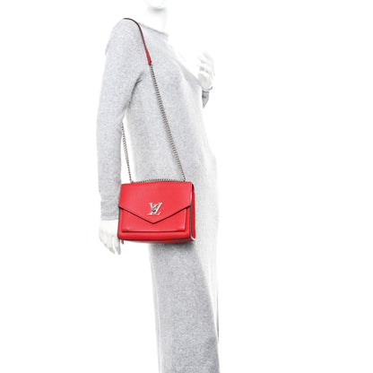 Louis Vuitton Soft Calfskin Mylockme Chain Bag BB Rubis 2 of 10