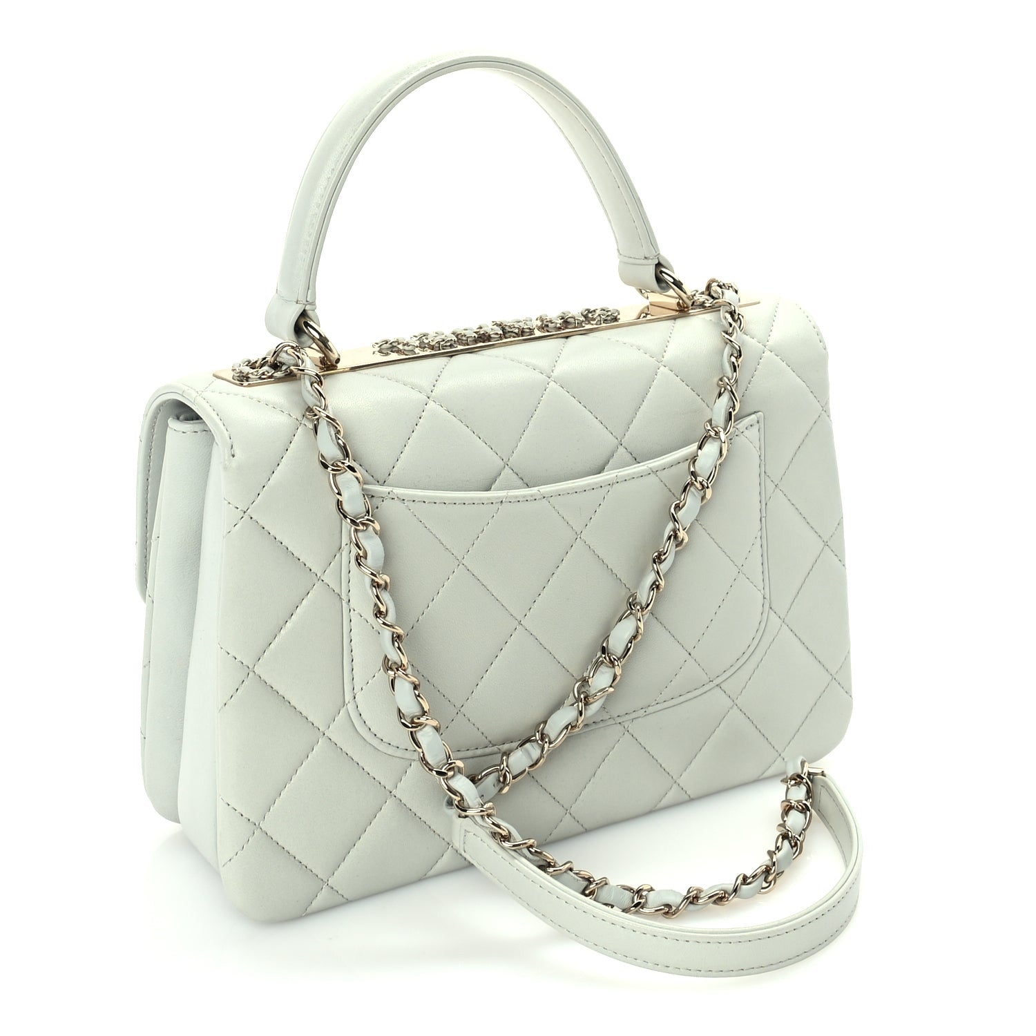 Chanel Lambskin Quilted Small Trendy Chain CC Flap Dual Handle Bag Light Blue 2 of 9