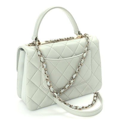 Chanel Lambskin Quilted Small Trendy Chain CC Flap Dual Handle Bag Light Blue 2 of 9