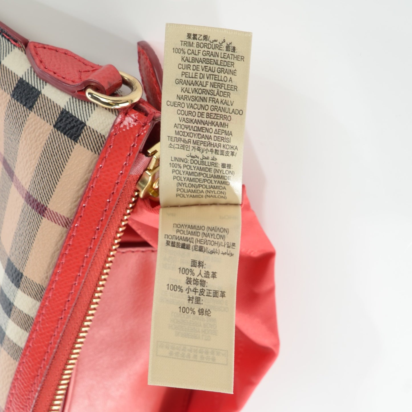 Haymarket Check Small Peyton Crossbody Clutch Bag Coral Red