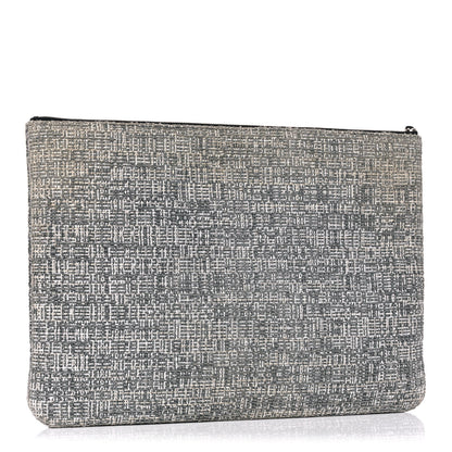 Chanel Canvas Medium Deauville Cosmetic Pouch Grey 9 of 11
