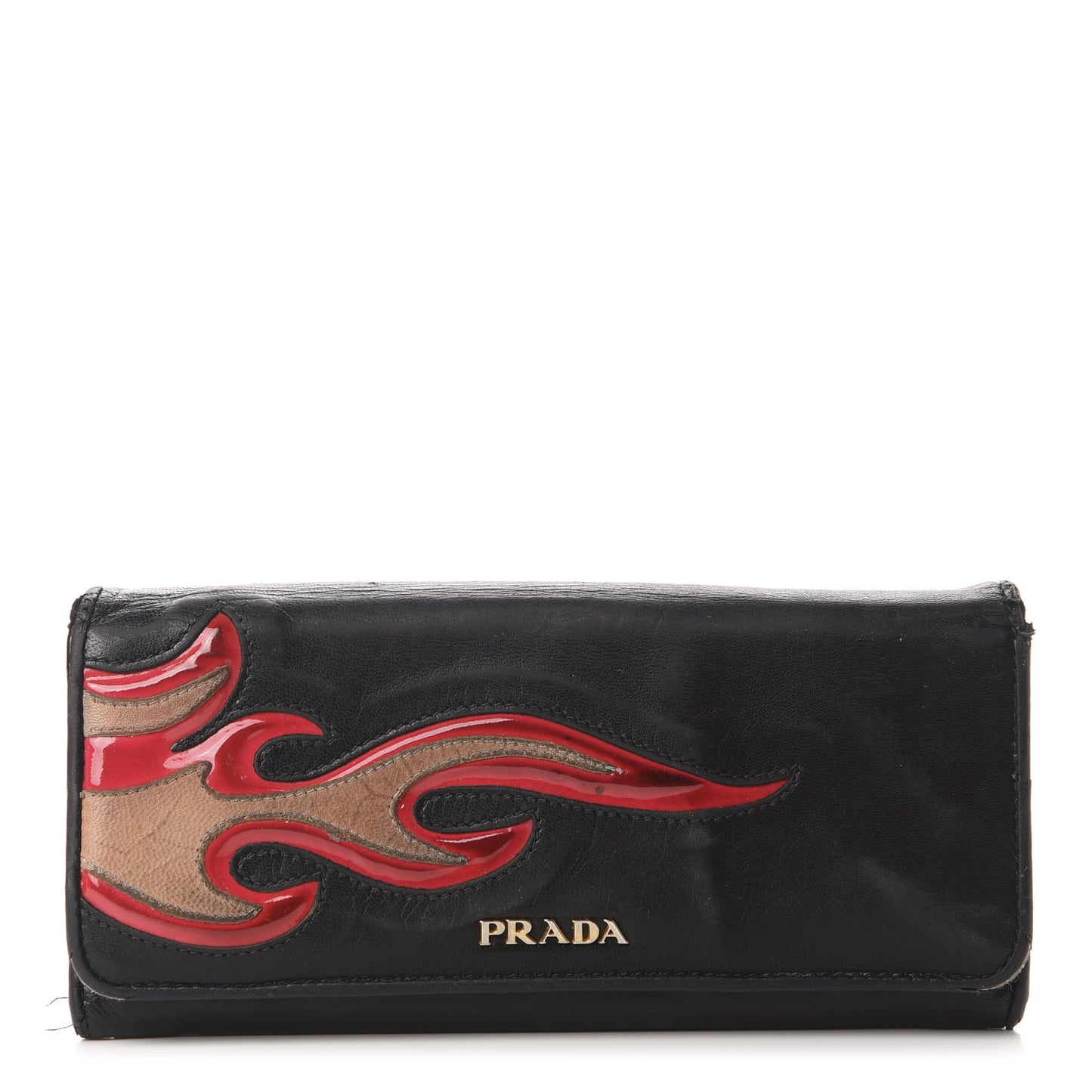 Nappa Flame Continental Flap Wallet Black