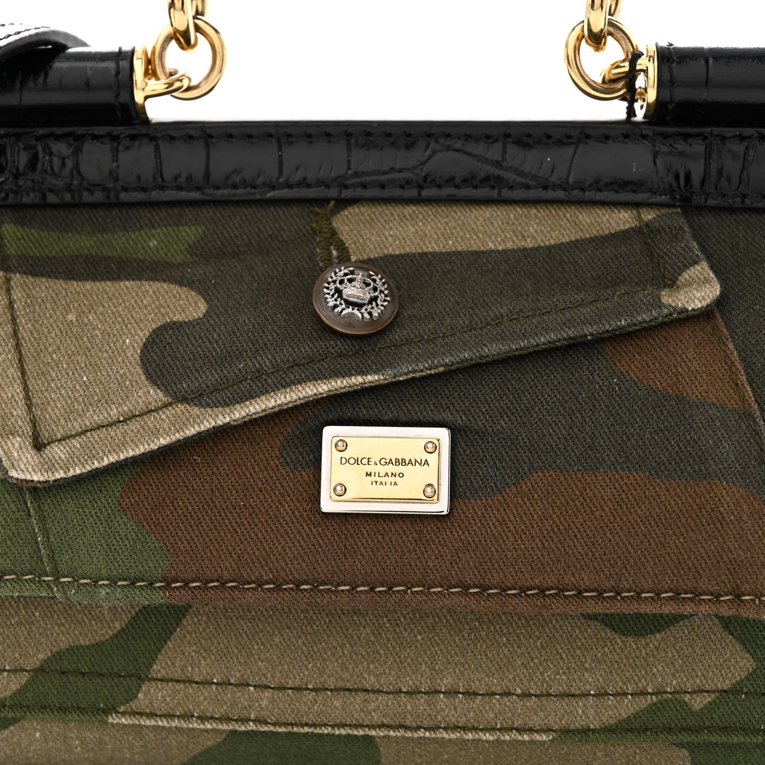 Dolce & Gabbana Cotton Crocodile Embossed Camouflage Patchwork Sicily Multicolor 7 of 9