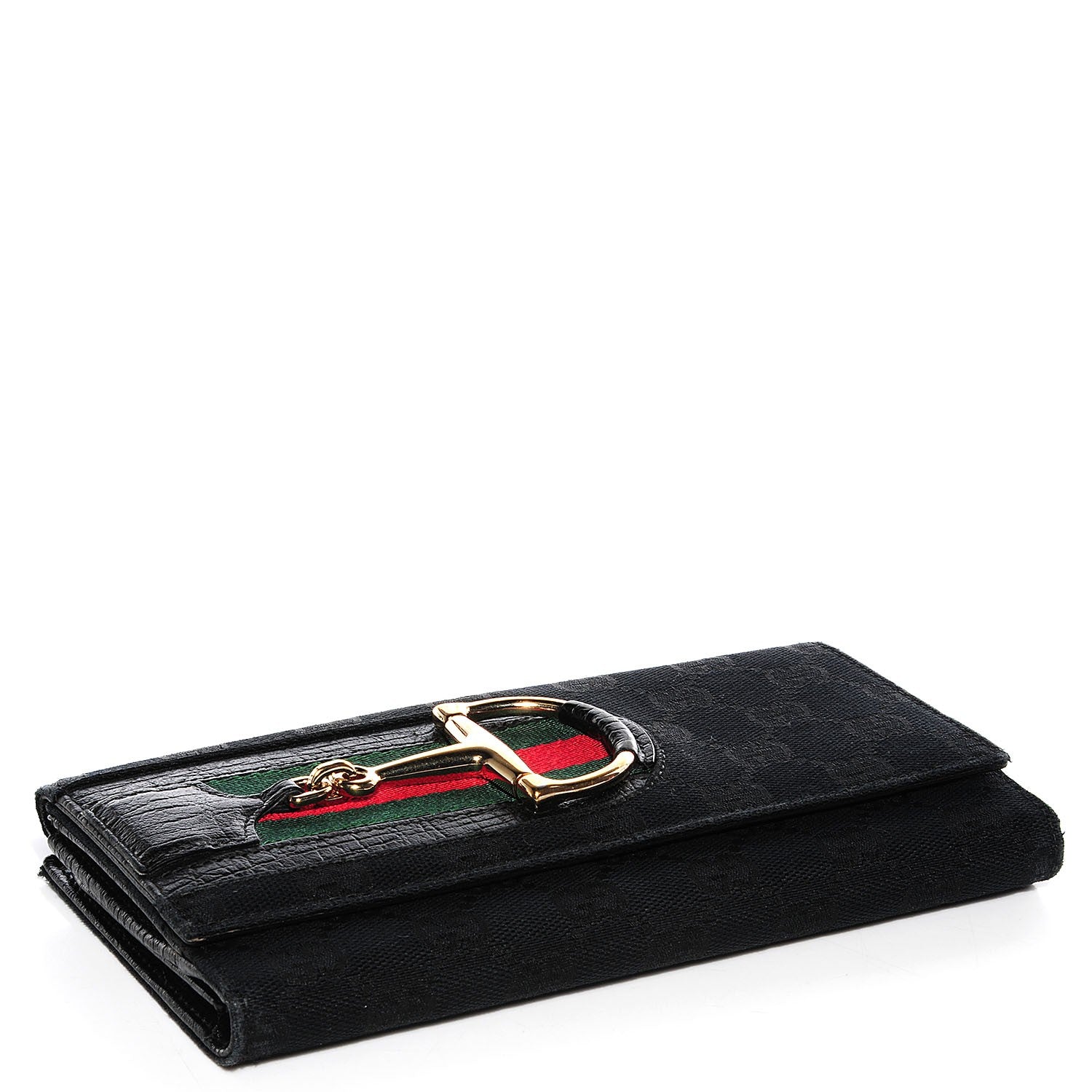 Gucci Monogram Hasler Continental Wallet Black 4 of 9