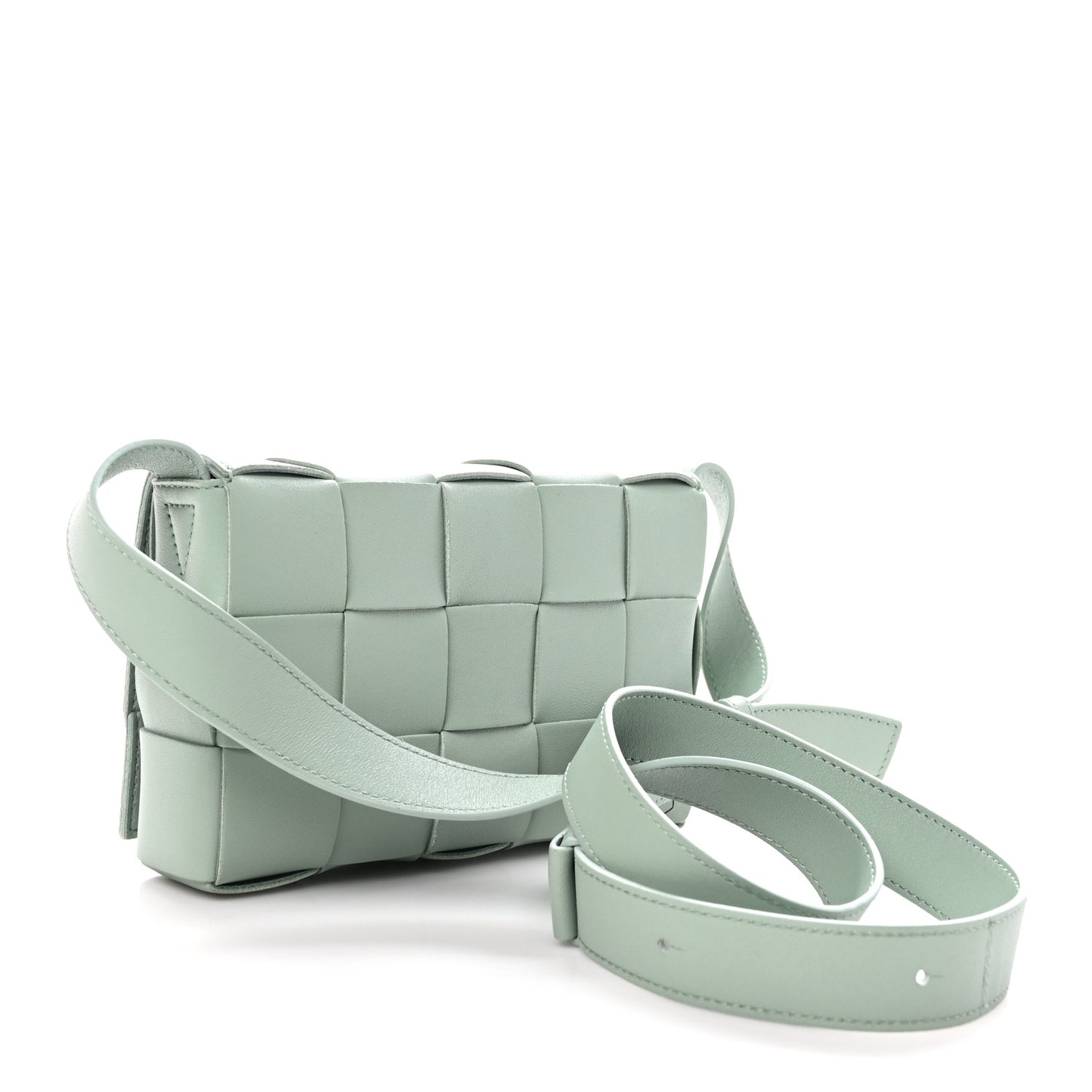 Lambskin Maxi Intreccio Small Cassette Crossbody Bag New Sauge