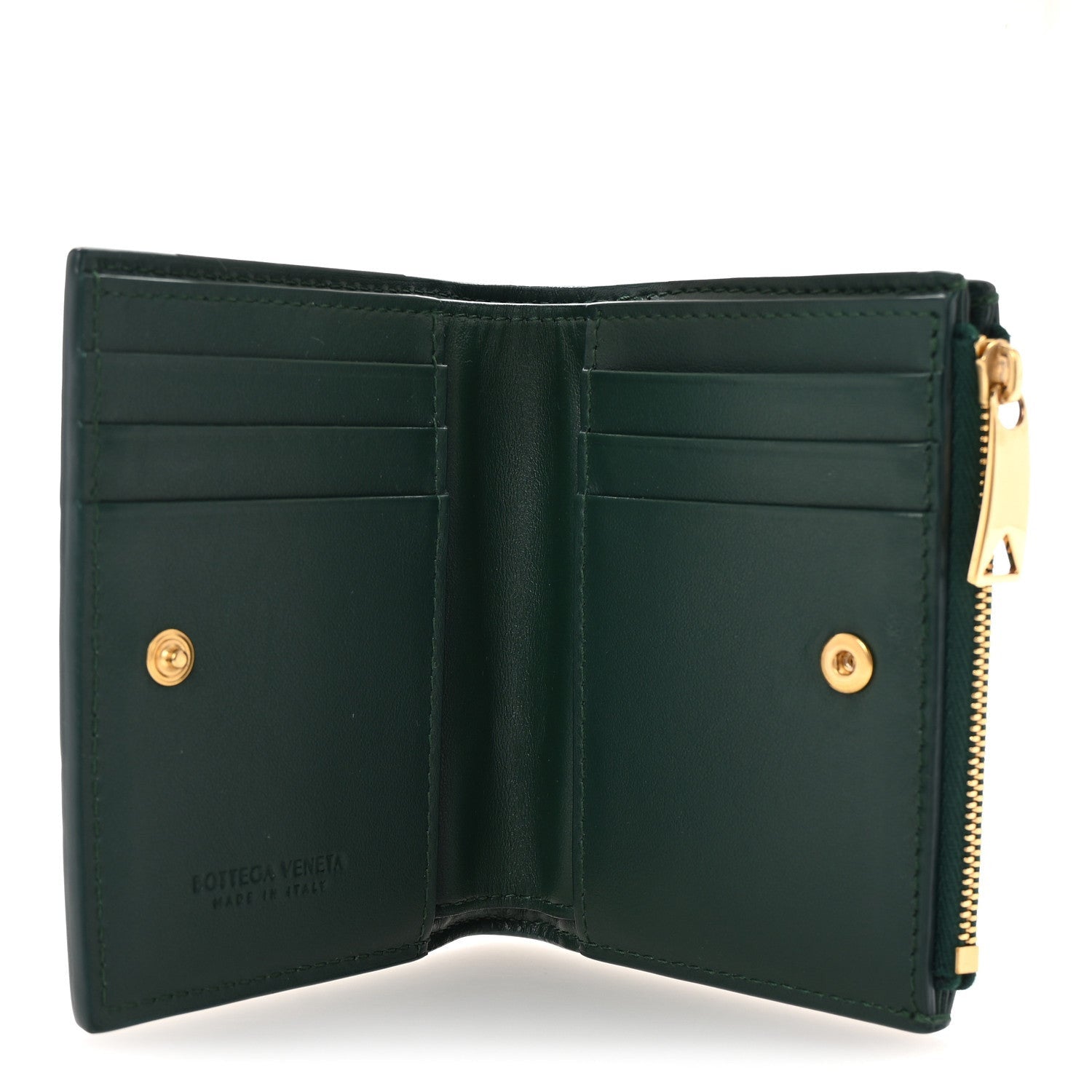 Bottega Veneta Nappa Maxi Intrecciato Bifold Zip Wallet Raintree 5 of 7