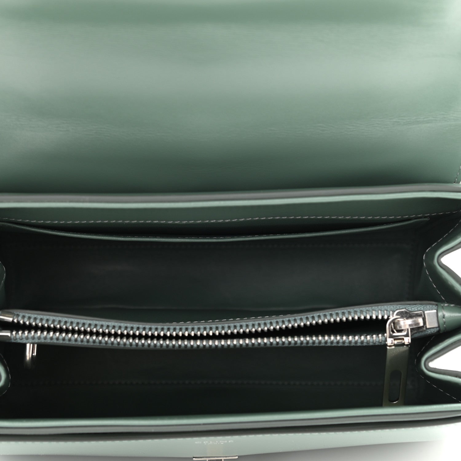 Celine Satinated Calfskin Small 16 Top Handle Bag Celadon 5 of 10