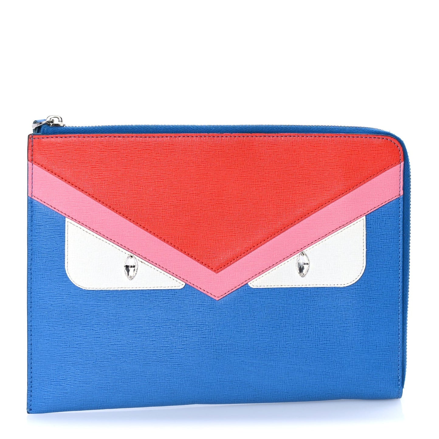 Vitello Elite Crystal Eye Monster Zip Pouch Royal Blue Papavero Multicolor