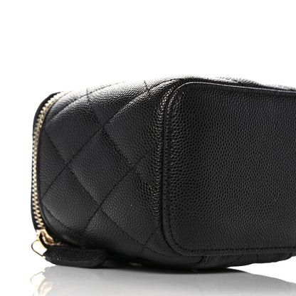 Chanel Caviar Quilted Mini Vanity Case With Chain Black 9 of 11