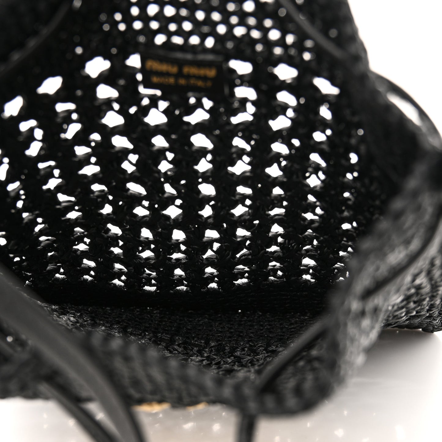 Raffia Shoulder Bag Black