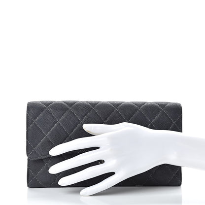 Chanel Iridescent Caviar Quilted Large Flap Wallet Grey 2 of 14