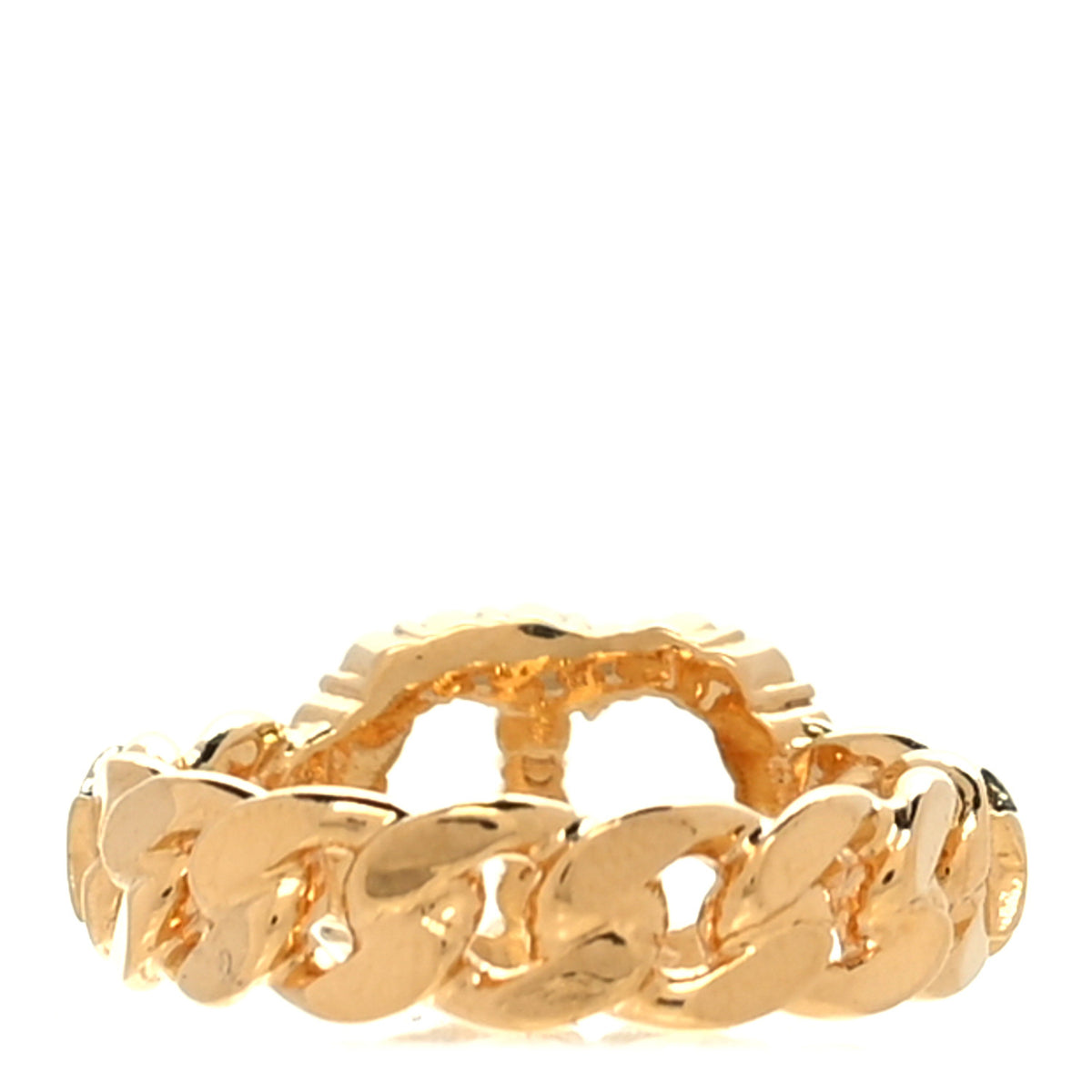 Metal Crystal Danseuse Etoile Chain Ring M 52 6 Gold