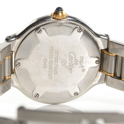 Cartier Stainless Steel 18K Yellow Gold 28mm Must De 21 Quartz Watch 4 of 7