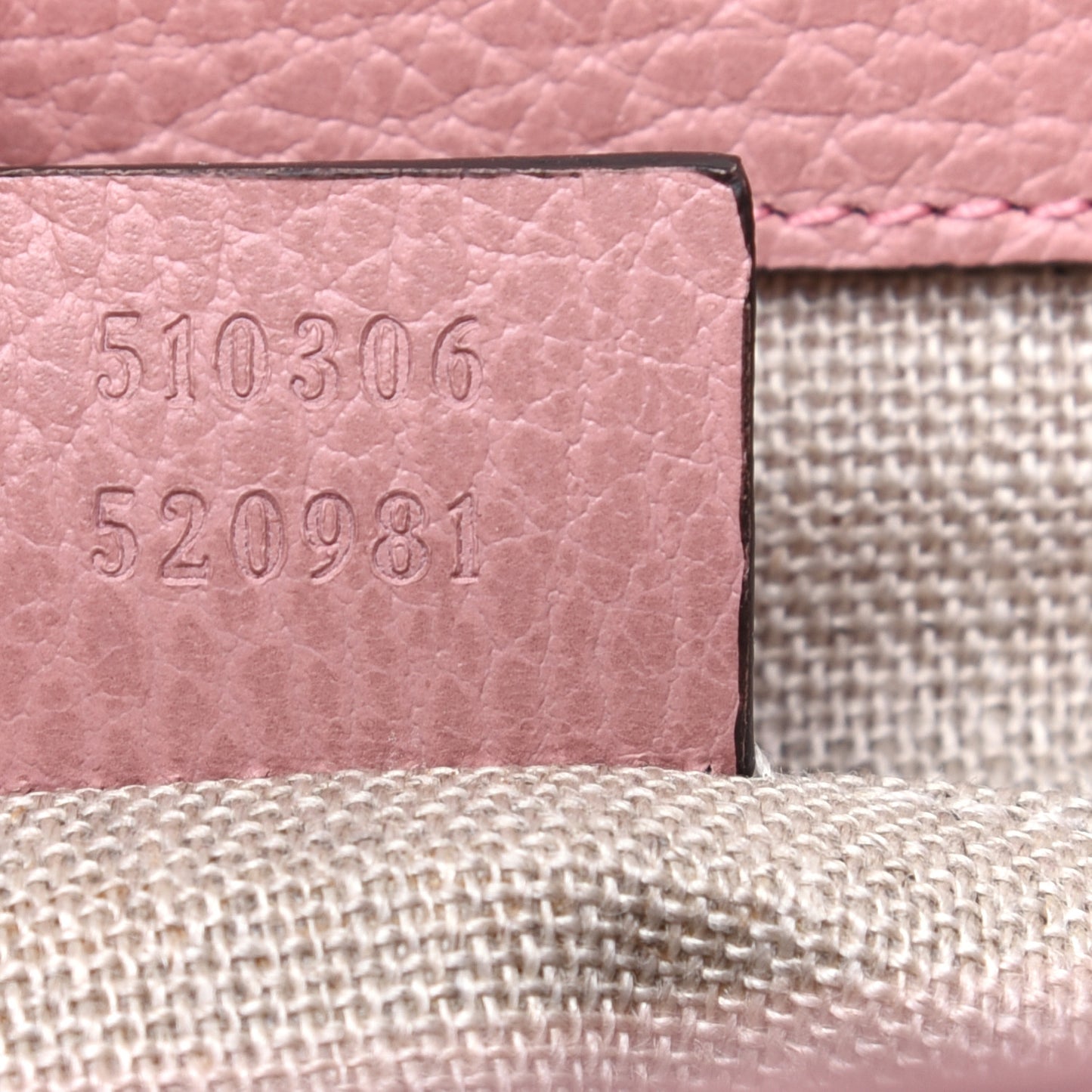 Dollar Calfskin Interlocking G Top Handle Shoulder Bag Soft Pink