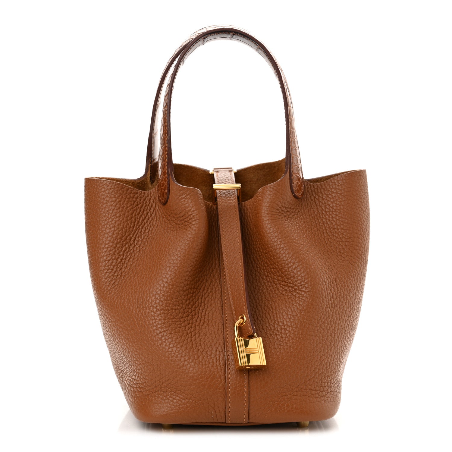 Hermes Taurillon Clemence Matte Alligator Picotin Lock Touch 18 PM Gold 1 of 11