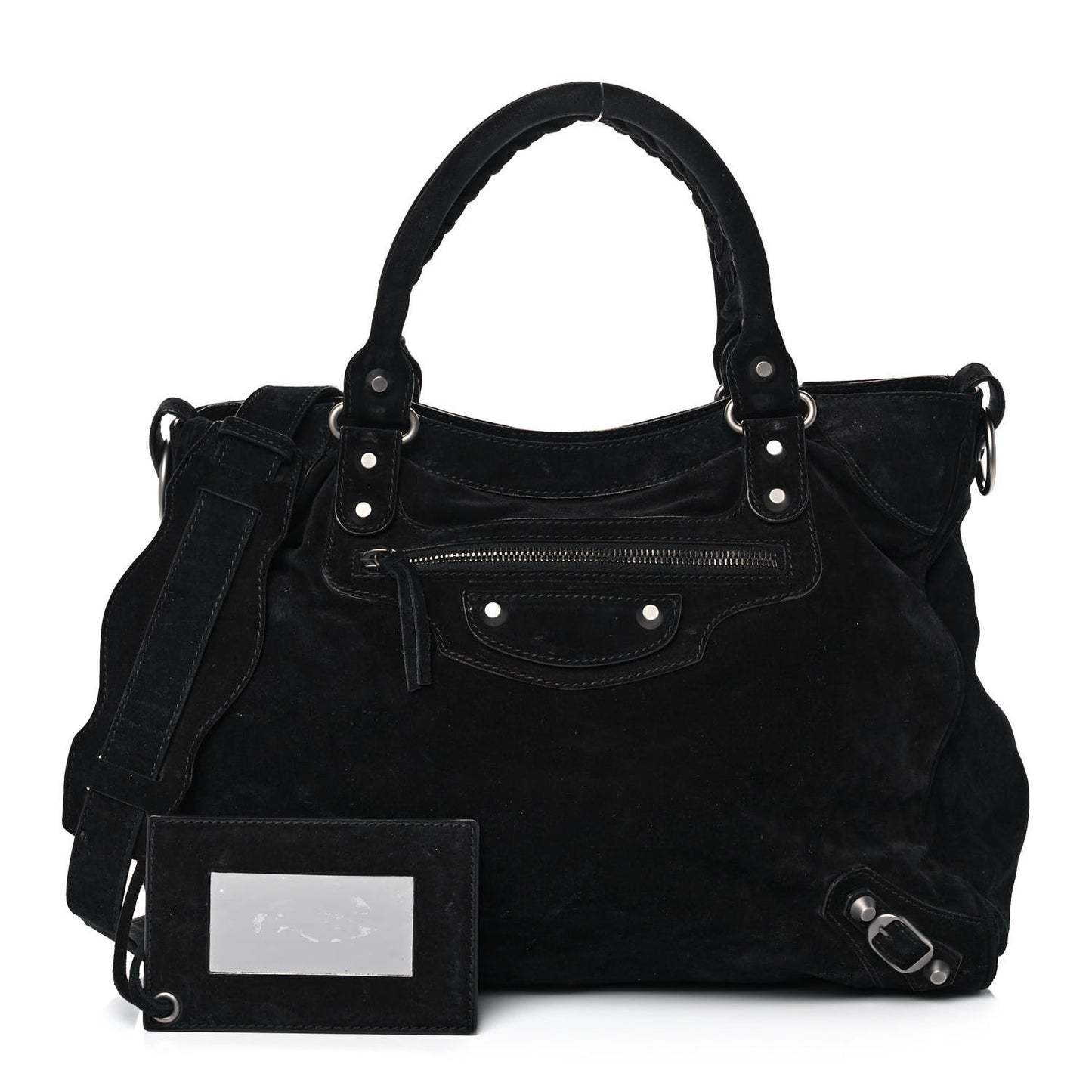 Baby Daim Suede Classic Silver Hardware Velo Black