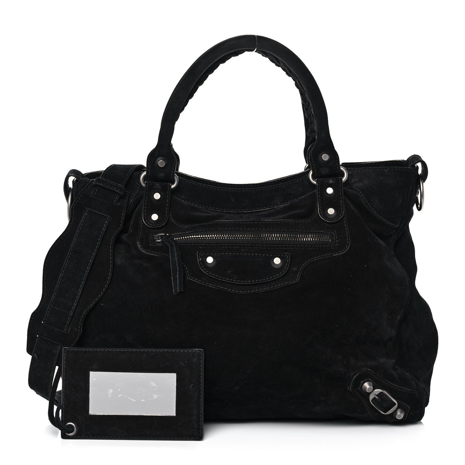 Balenciaga Baby Daim Suede Classic Silver Hardware Velo Black 1 of 9