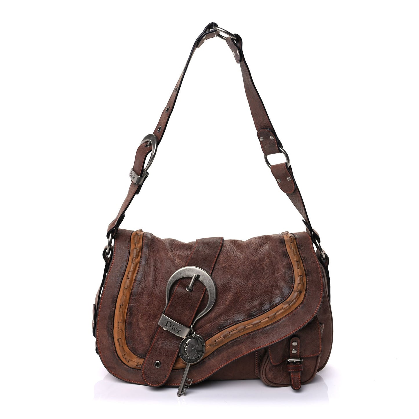 Calfskin Gaucho Double Saddle Bag Brown
