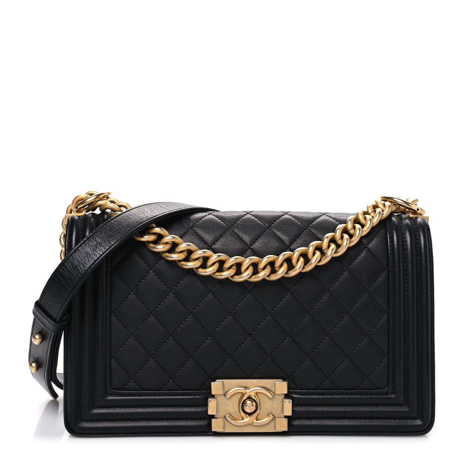 Chanel Calfskin Quilted Medium Boy Flap Black 1 of 10