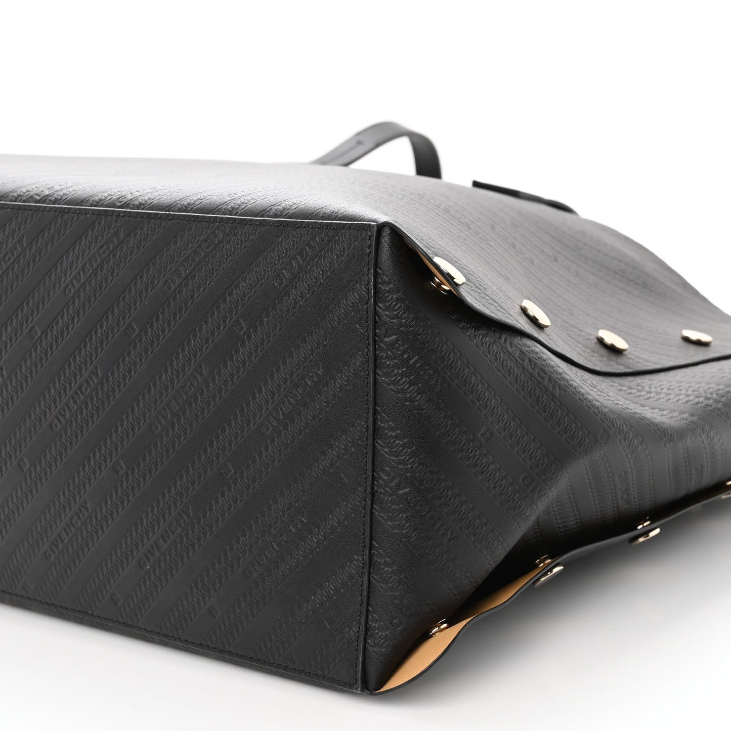 Calfskin Chain Embossed Large Bond Shopper Tote Black