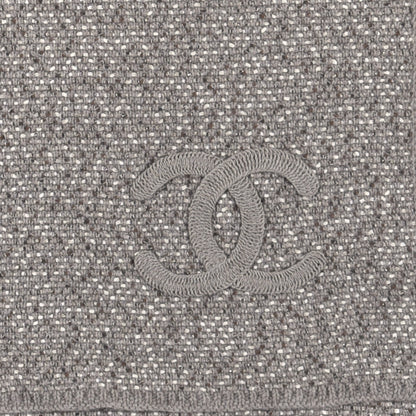 Chanel Cotton Cashmere Lurex CC Scarf Grey 5 of 6