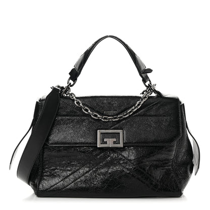 Givenchy Creased Patent Calfskin Medium ID Flap Black 1 of 11