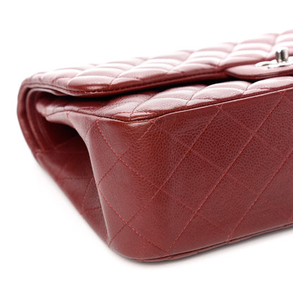 Chanel Caviar Quilted Jumbo Double Flap Dark Red 8 of 10