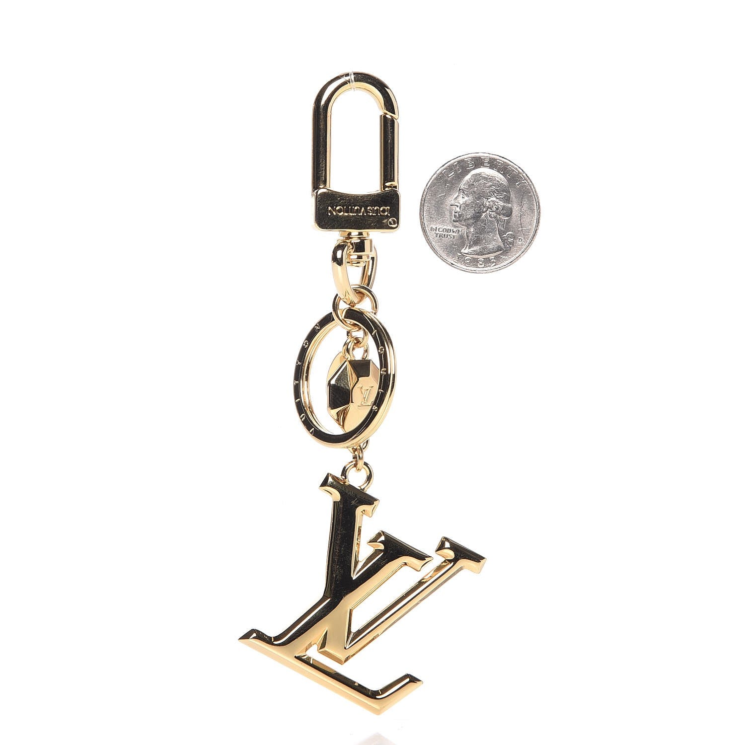 Louis Vuitton LV Facettes Bag Charm Key Holder Gold 2 of 4