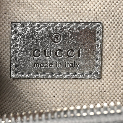 Gucci Metallic Sakai Be Green Calfskin Diagonal Stitched Small Blondie Shoulder Bag Silver 6 of 7