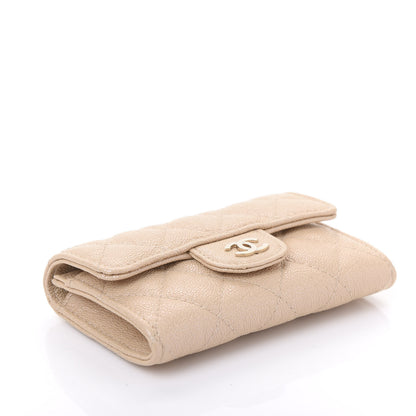 Chanel Iridescent Caviar Quilted Flap Card Holder Beige 4 of 12
