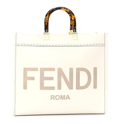 Fendi Vitello King Plexiglass Medium  Sunshine Shopper Tote White Ice 1 of 7