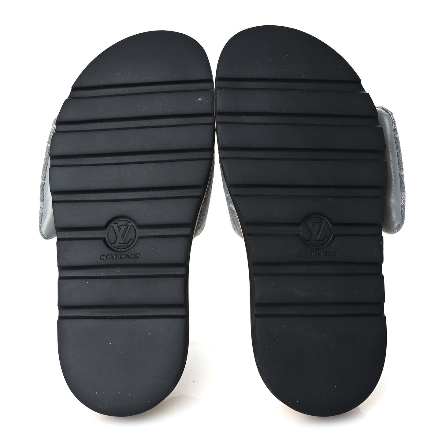 Monogram Denim Pool Pillow Flat Comfort Mules 38 Grey