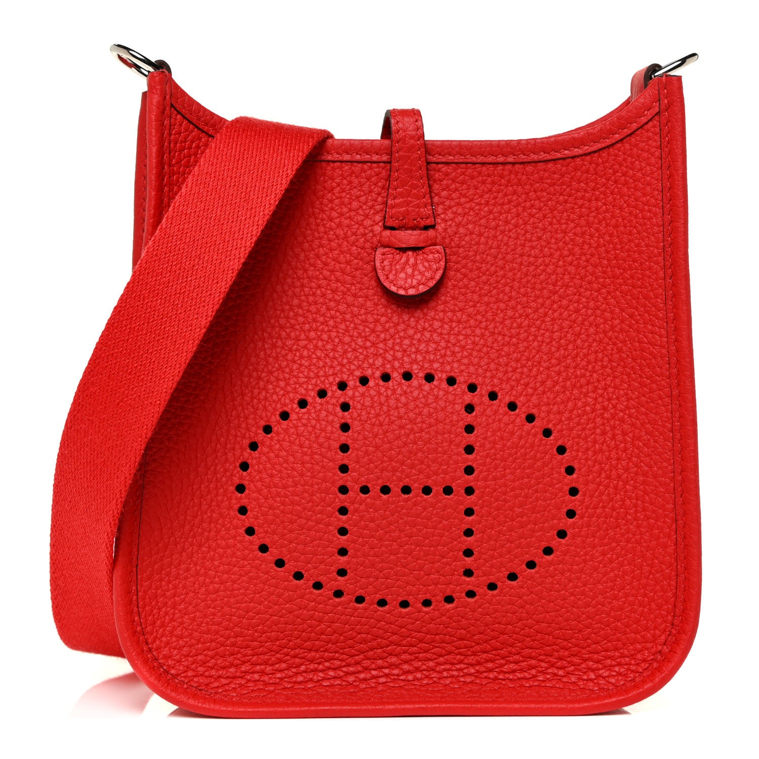 Hermes Taurillon Clemence Evelyne TPM Rouge De Coeur 1 of 11