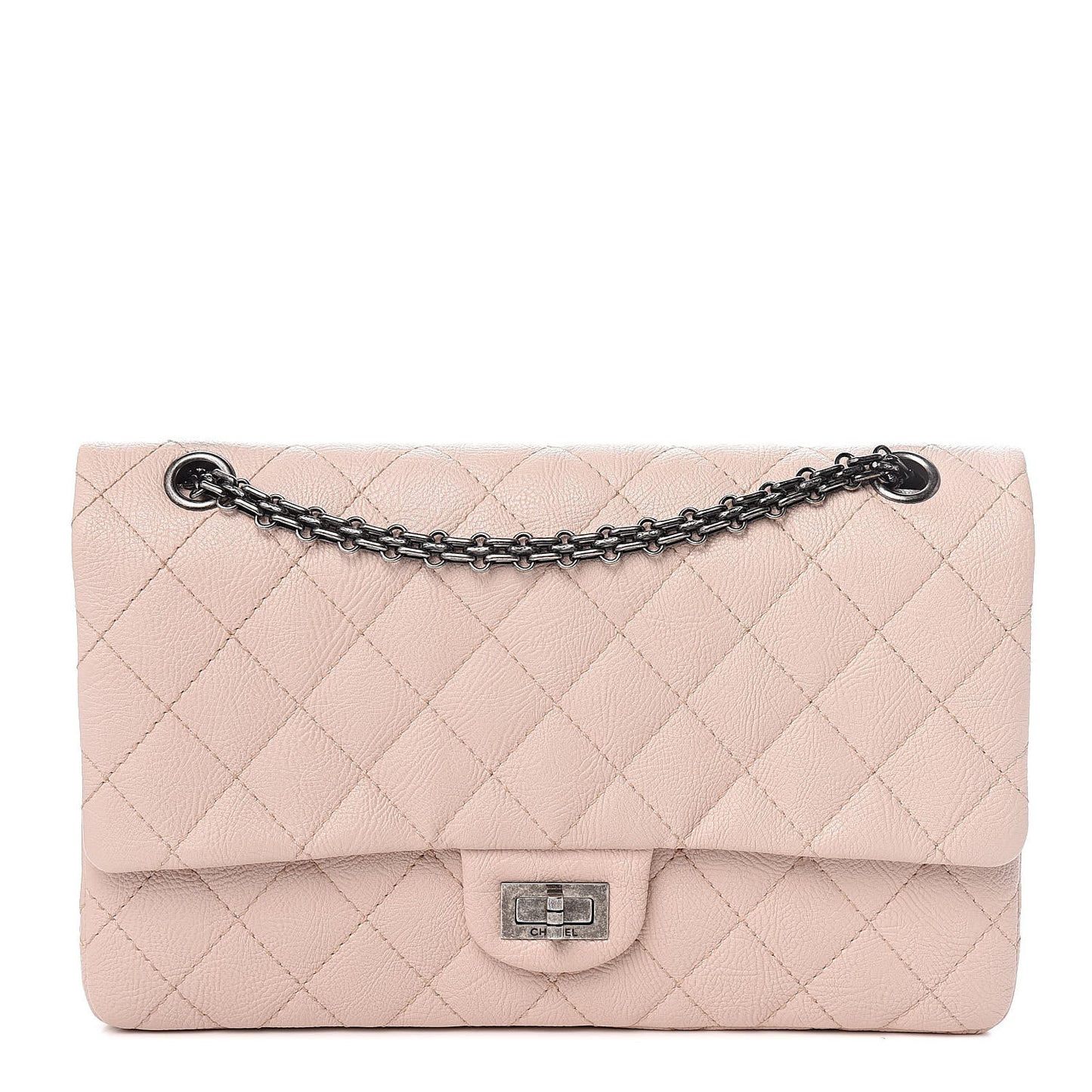 Crumpled Calfskin Quilted 2.55 Reissue 226 Flap Light Pink