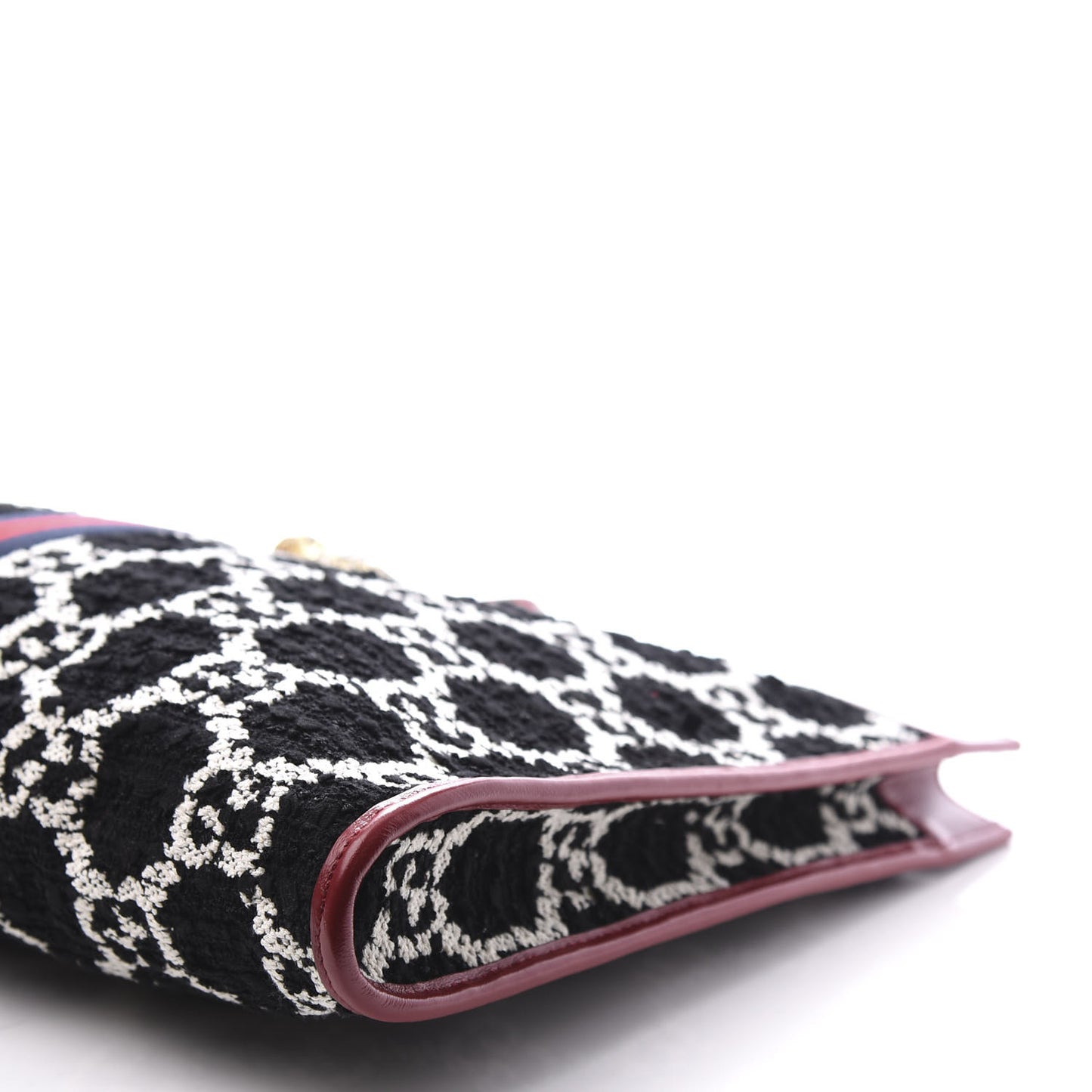 Tweed GG Monogram Large Rajah Chain Tote Romantic Cherry Black White