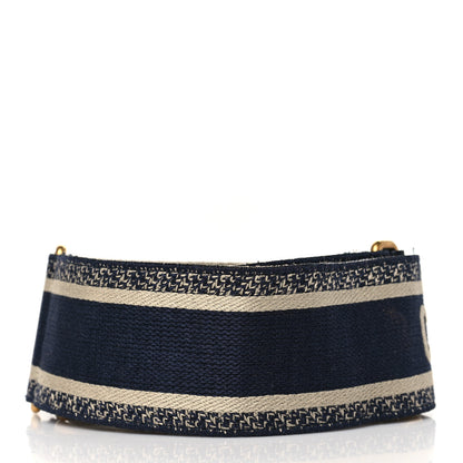 Christian Dior Canvas Embroidered Shoulder Strap Blue 3 of 6