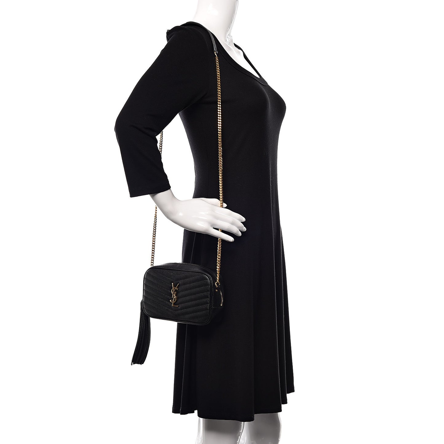 Grain De Poudre Matelasse Monogram Mini Lou Camera Bag Black