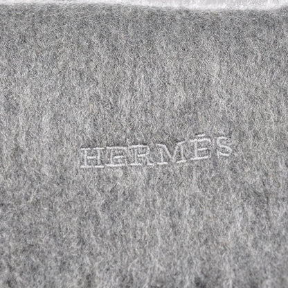 Hermes Cashmere Fringe Scarf Gray 5 of 5