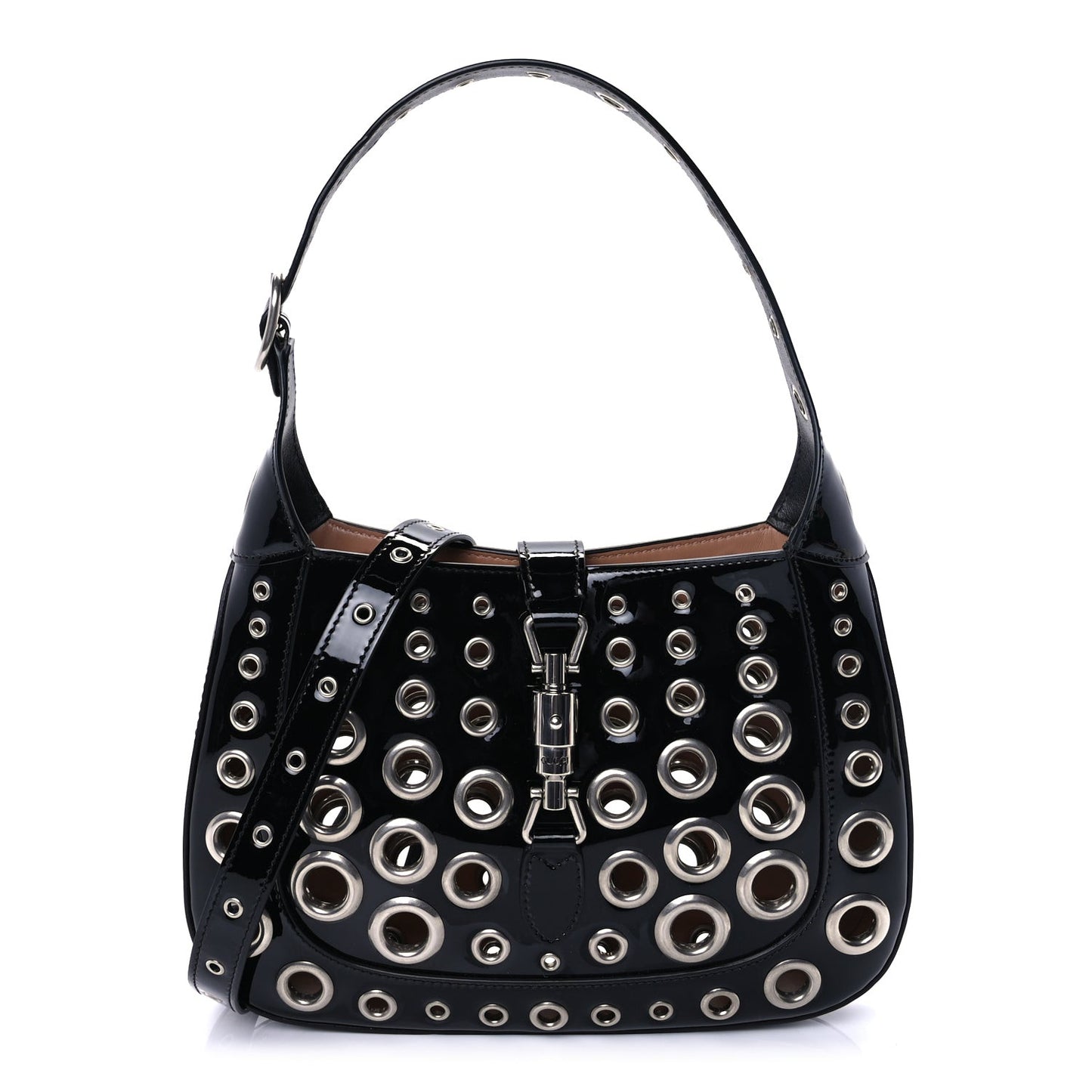 Patent Ha Ha Ha Jackie 1961 Eyelet Hobo Black