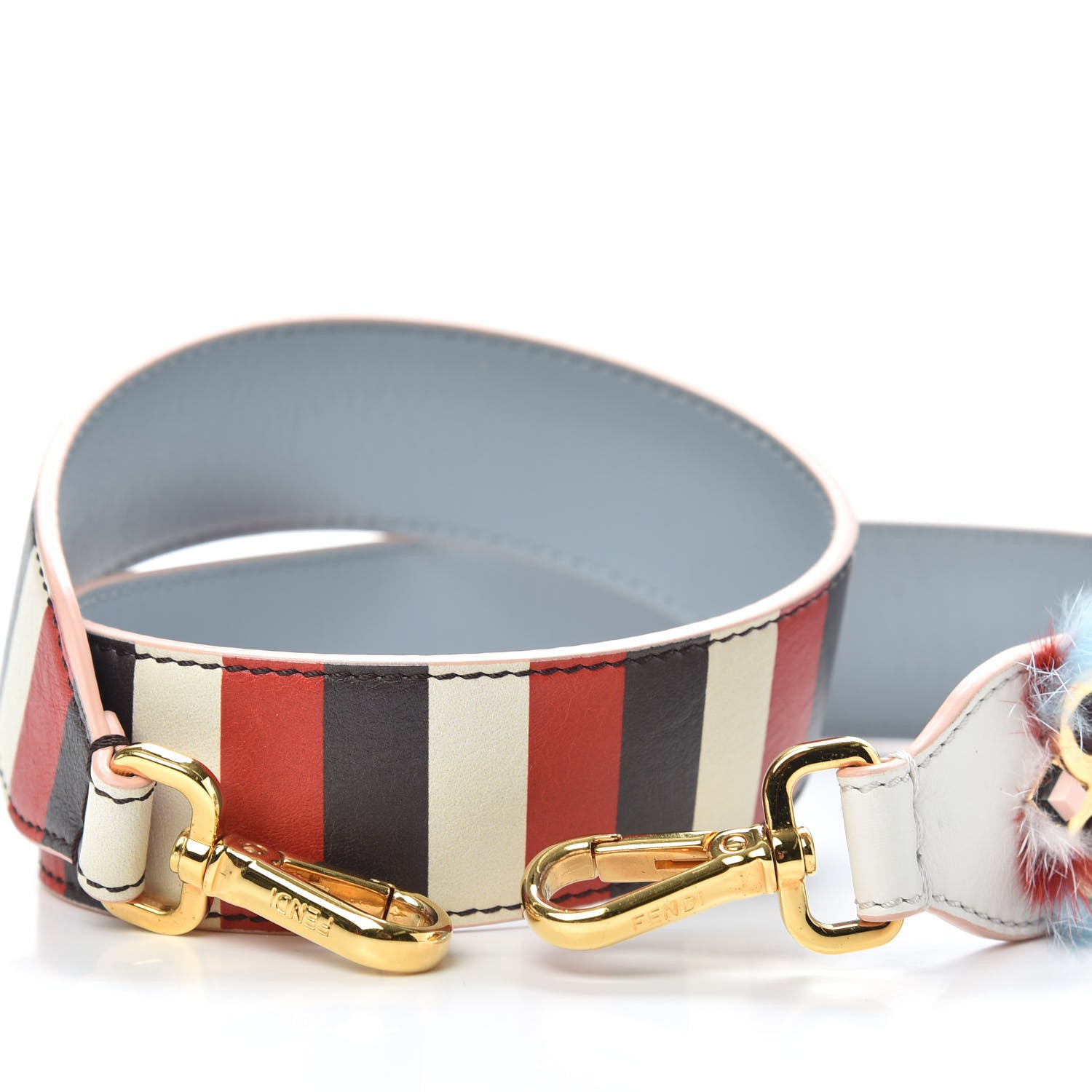 Fendi Calfskin Mink Fur Striped Hypnoteyes Strap You White Bloody Mary Multicolor 3 of 6