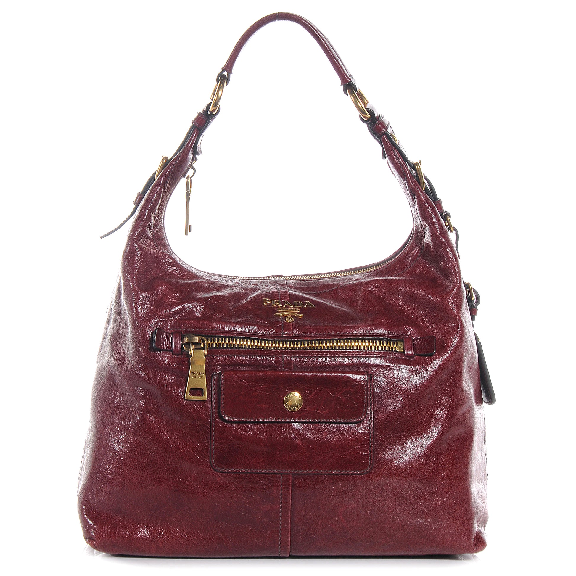 Prada Vitello Shine Hobo Amaranto 1 of 9