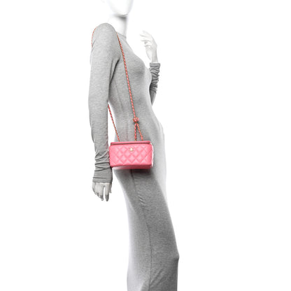 Chanel Lambskin Quilted Small Pearl Crush Vanity Case With Chain Pink 2 of 13