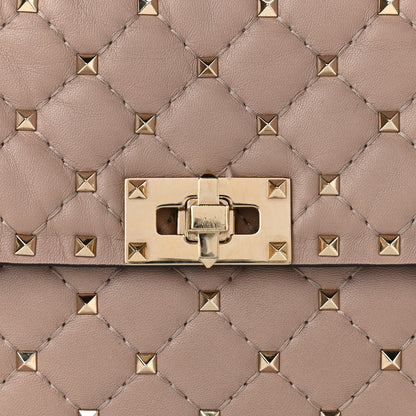 Valentino Garavani Lambskin Medium Rockstud Spike Shoulder Bag Poudre 13 of 17
